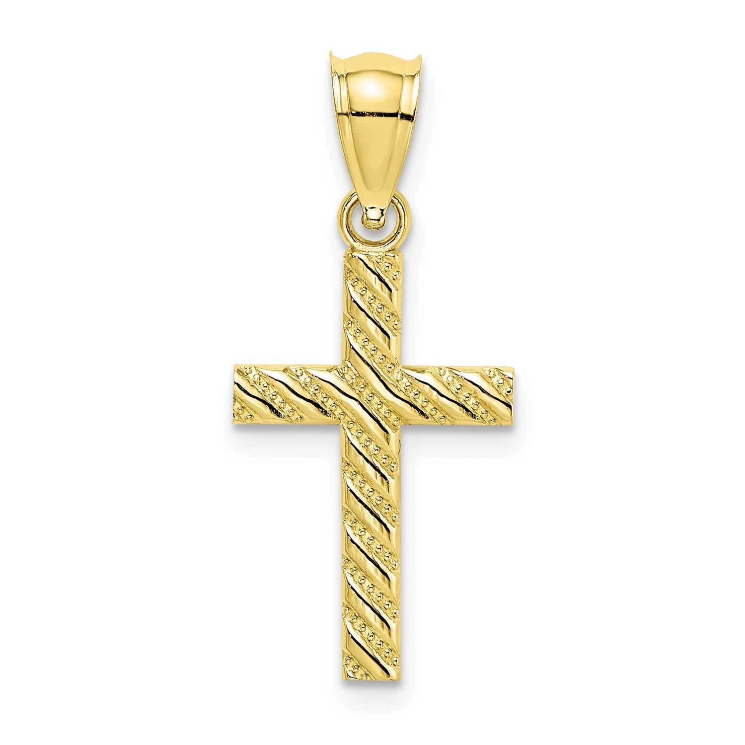 Beaded and Polished Cross Charm 10k Gold 10K8548, MPN: 10K8548,