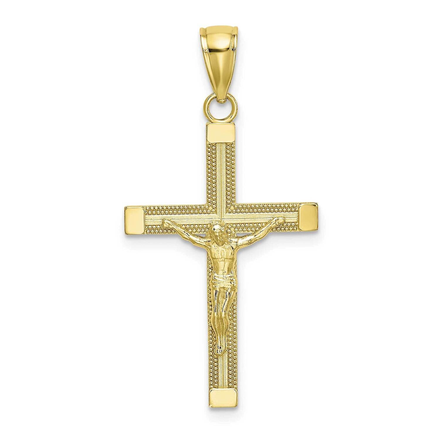 Textured Crucifix Charm 10k Gold Polished 10K8584
