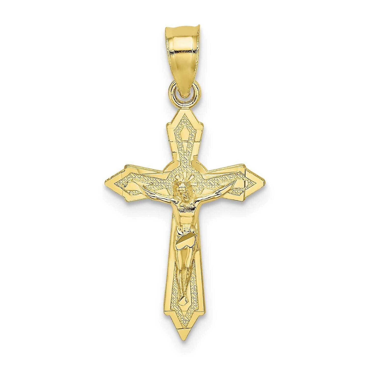 Arrow Pointed Ends Crucifix Charm 10k Gold with Rhodium 10K8585, MPN: 10K8585,