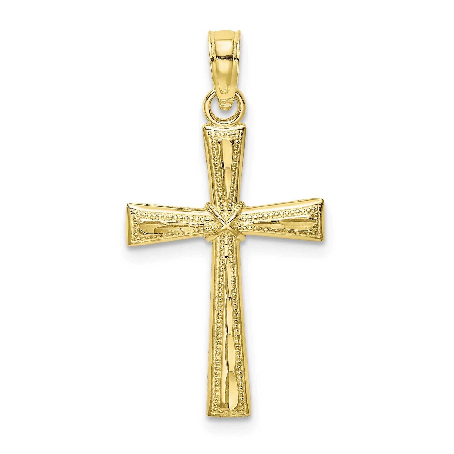 Textured Cross Charm 10k Gold Diamond-cut 10K8591, MPN: 10K8591,