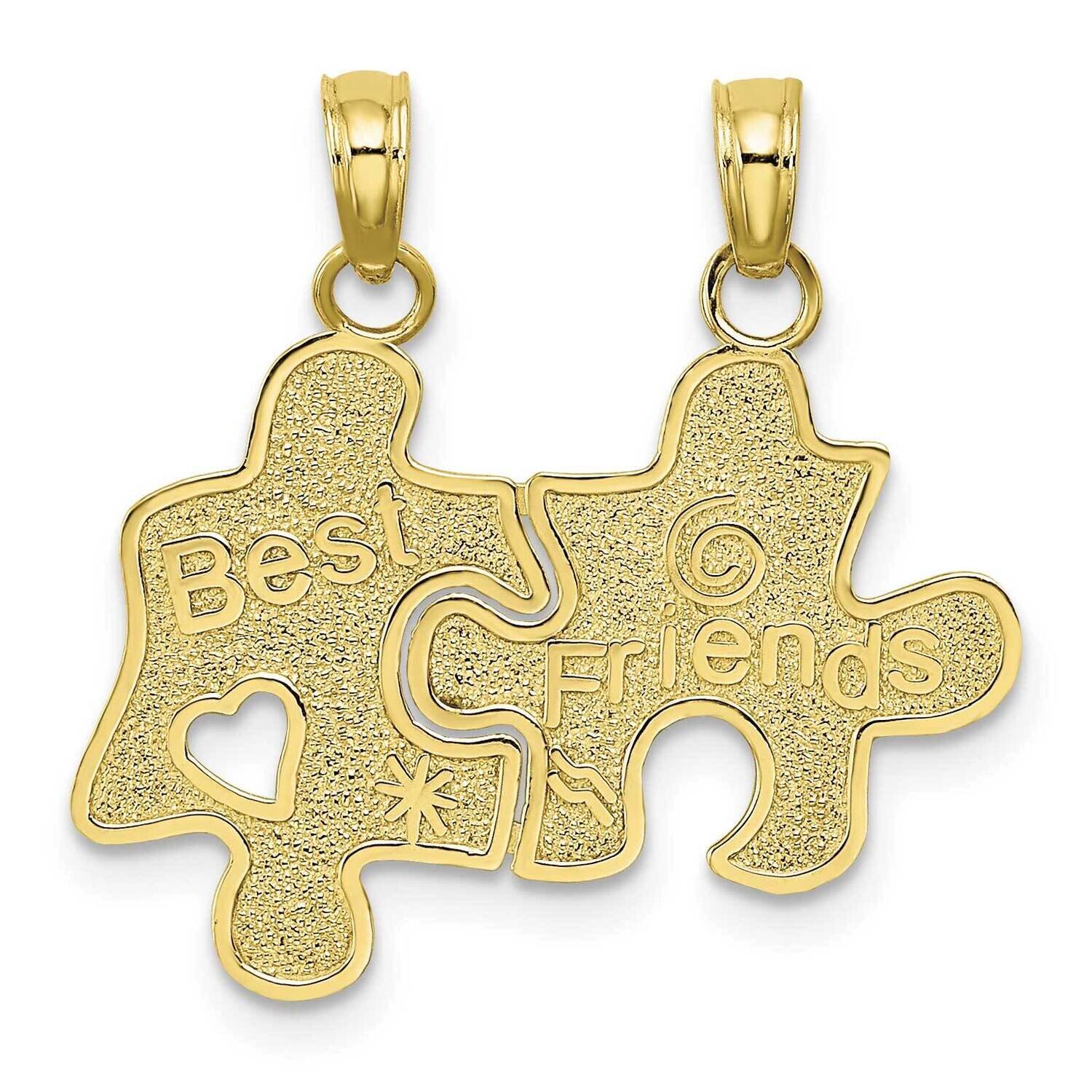 Best Friends Break-A-Part Puzzle Pieces Charm 10k Gold 10K8810