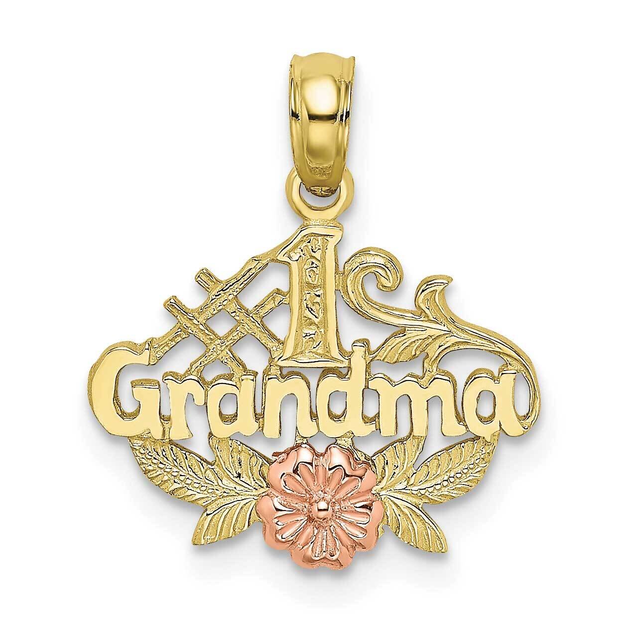 #1 Grandma with Flower Charm 10k Two-Tone Gold  10K9044, MPN: 10K9044,