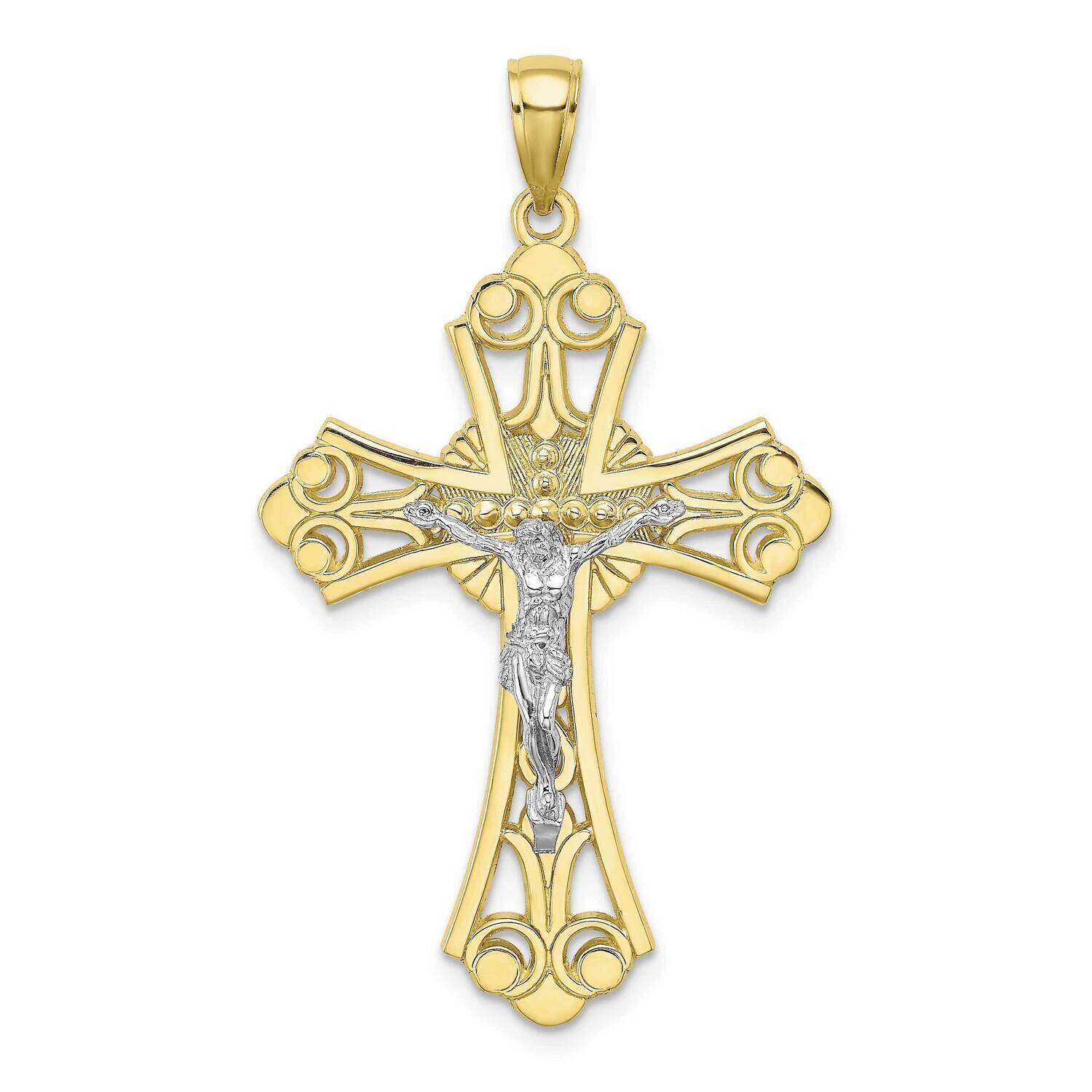 Cut-Out Crucifix Charm 10k Gold with Rhodium 10K9227, MPN: 10K9227, 63721815445