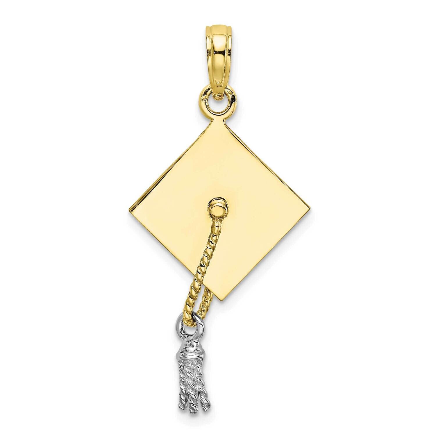 3-D Graduation Cap with Rh Moveable Tassle Charm 10k Gold 10K9312, MPN: 10K9312, 63721818712