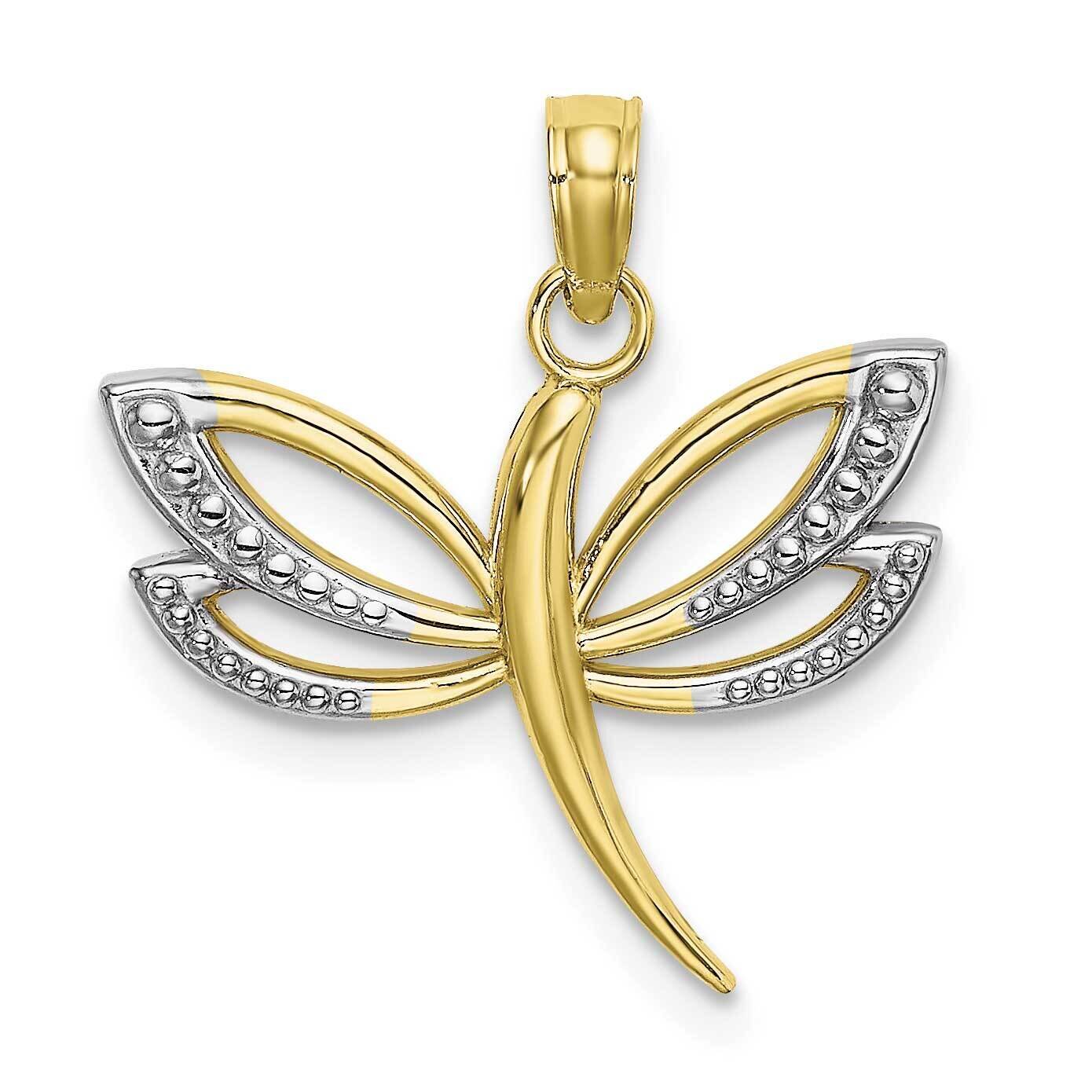 Dragonfly Charm 10k Gold &amp; Rhodium 10K9341, MPN: 10K9341, 63721818743