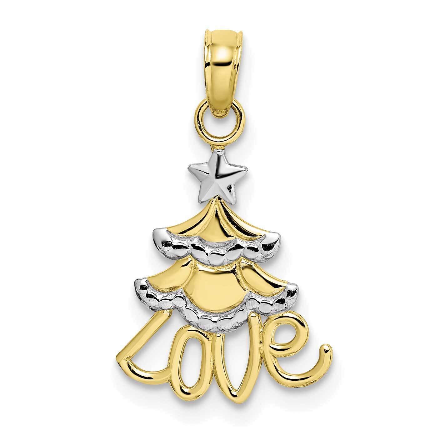 Christmas Tree Charm 10k Gold with Rhodium 10K9364, MPN: 10K9364,