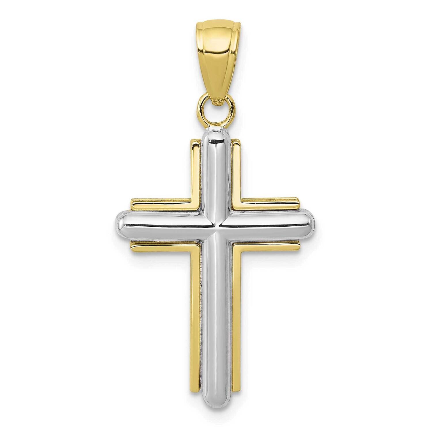 Polished Cross Pendant 10k Two-Tone Gold  10K9671, MPN: 10K9671,