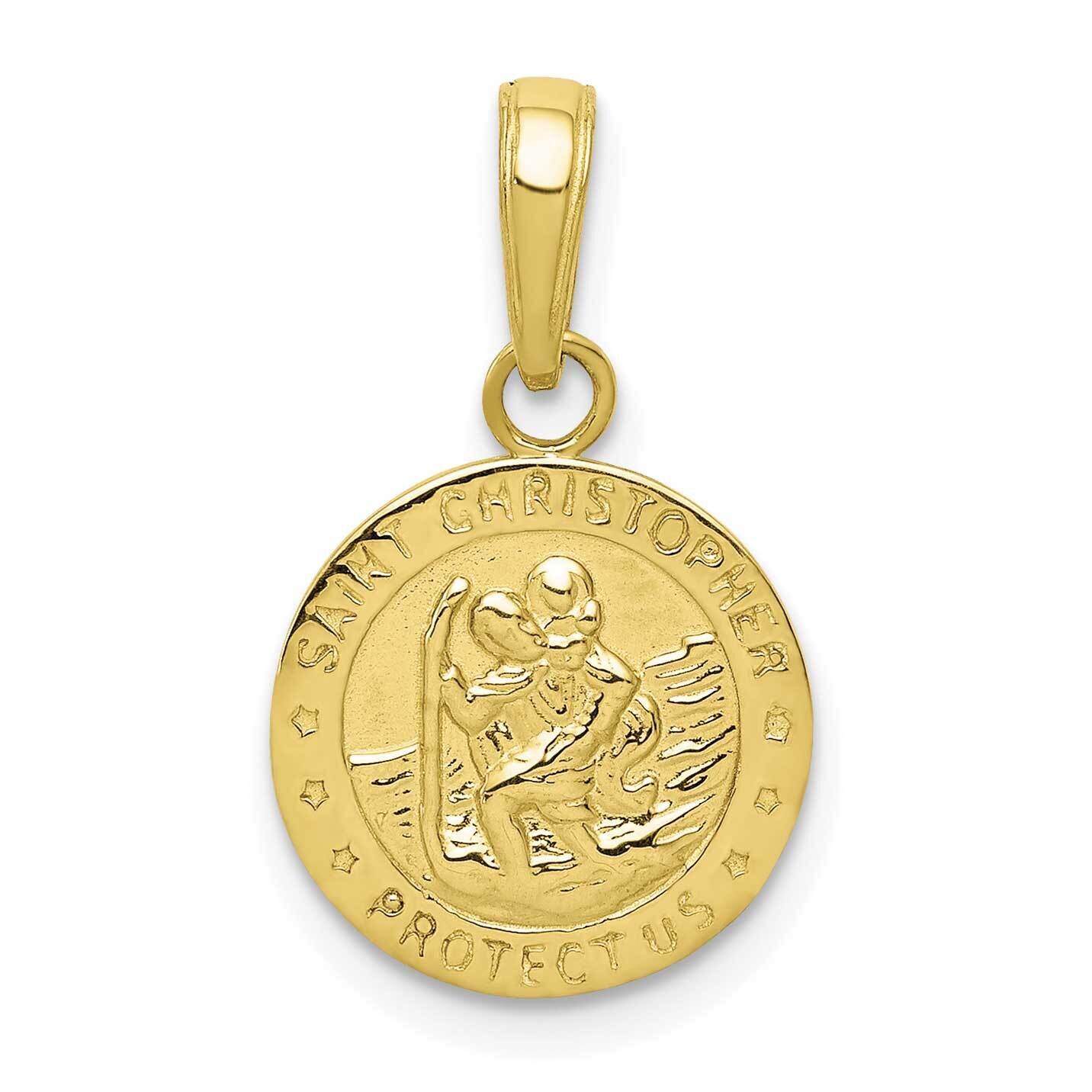 Saint Christopher Medal Charm 10k Gold 10M1481