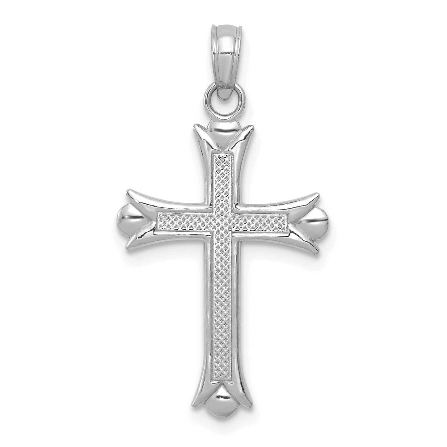 Fleur De Lis Cross Pendant 10k White Gold 10M1849W, MPN: 10M1849W,