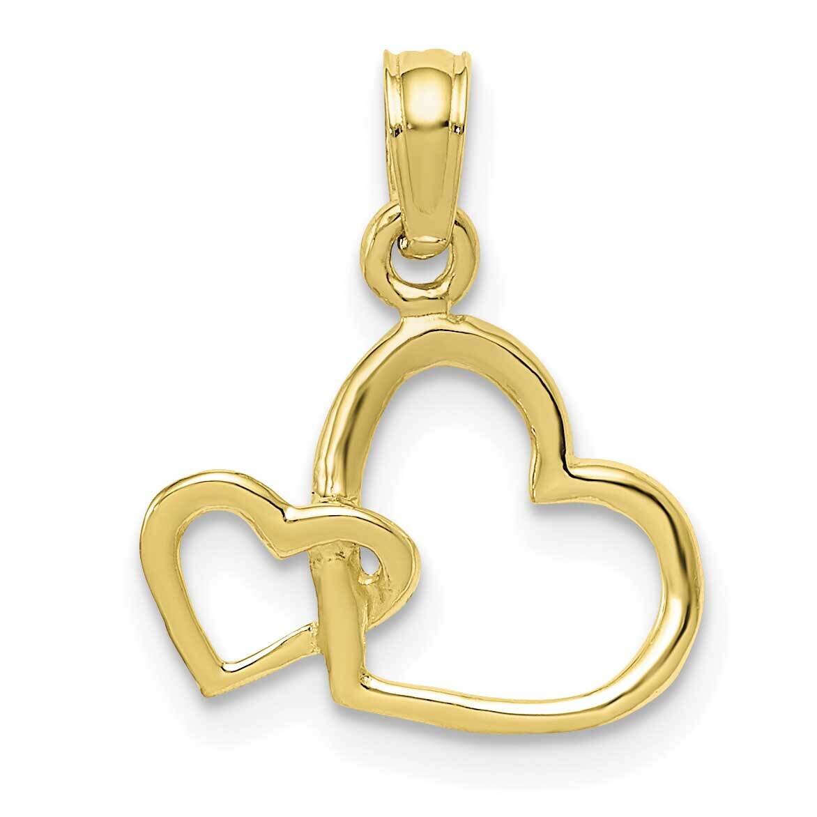 Intertwined Double Heart Pendant 10k Gold Polished 10M2128, MPN: 10M2128,