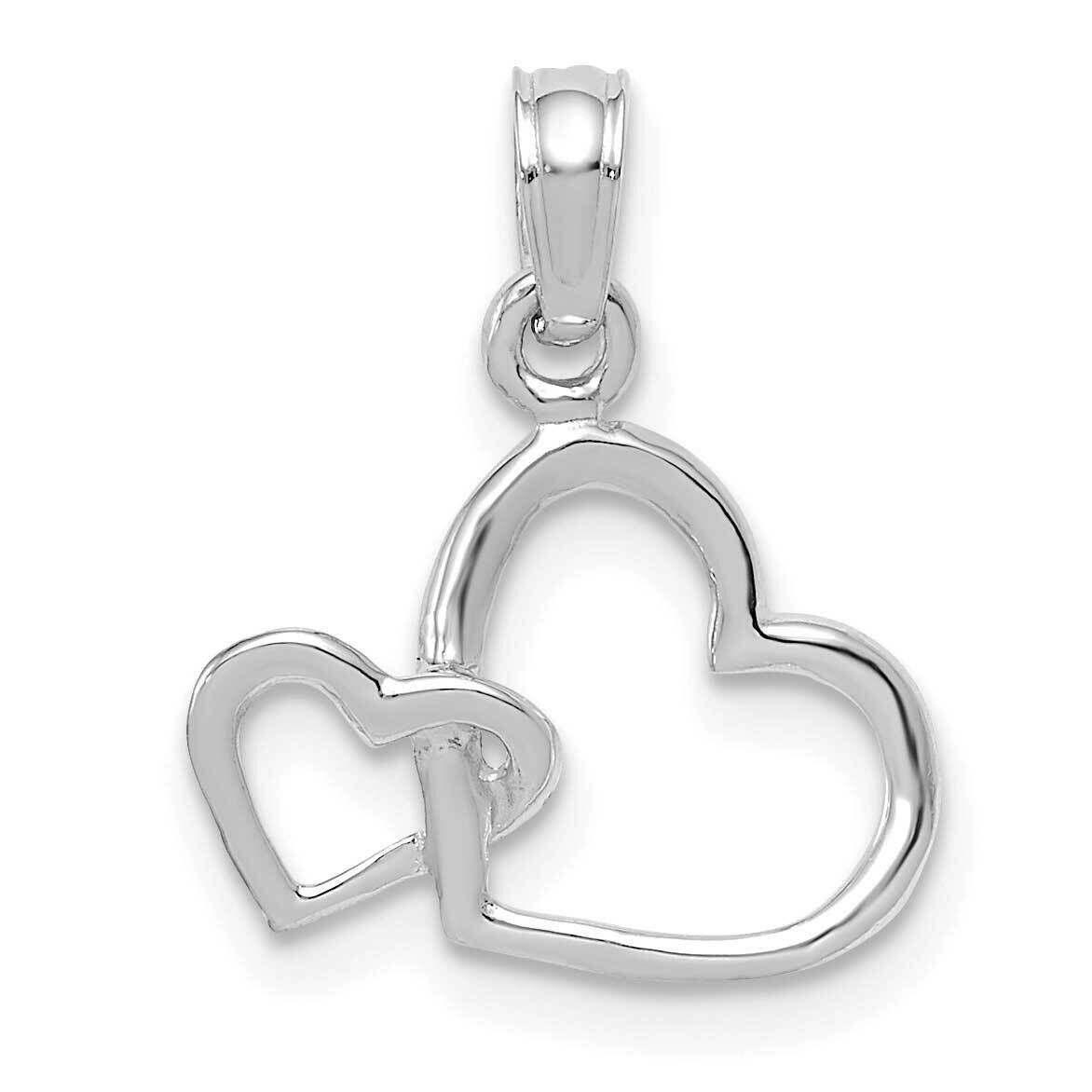 Intertwined Double Heart Pendant 10k White Gold Polished 10M2128W, MPN: 10M2128W,
