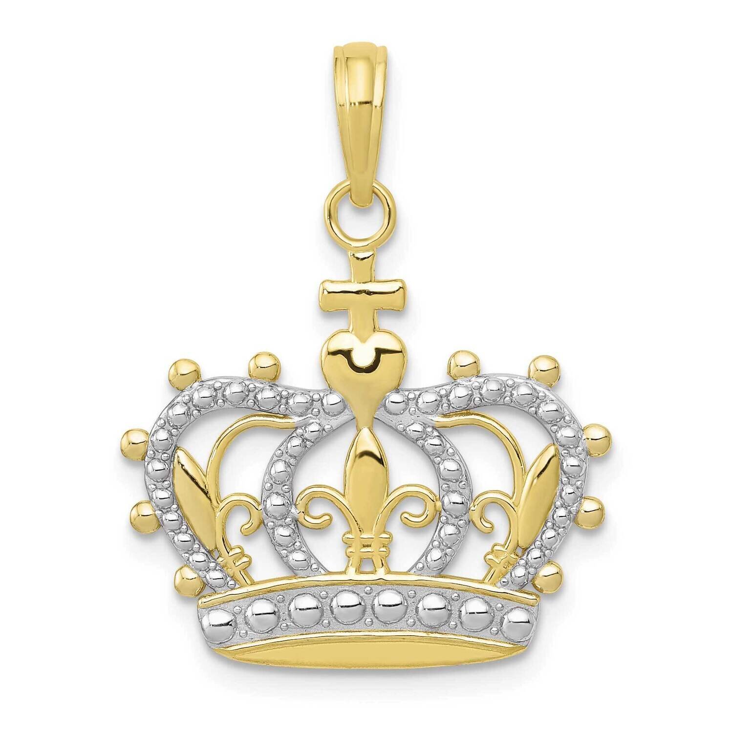 Crown Pendant 10k Gold with Rhodium 10M2855, MPN: 10M2855,