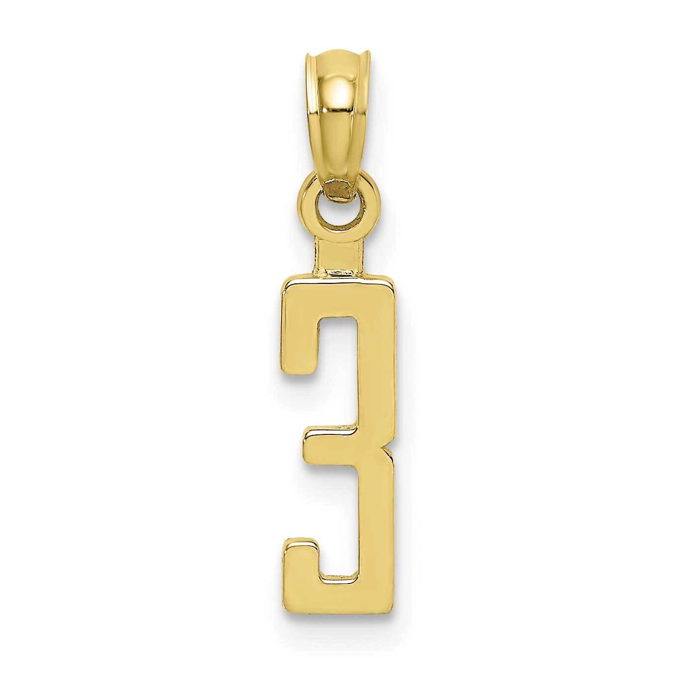 Number 3 Block Charm 10k Gold 10NU03, MPN: 10NU03,
