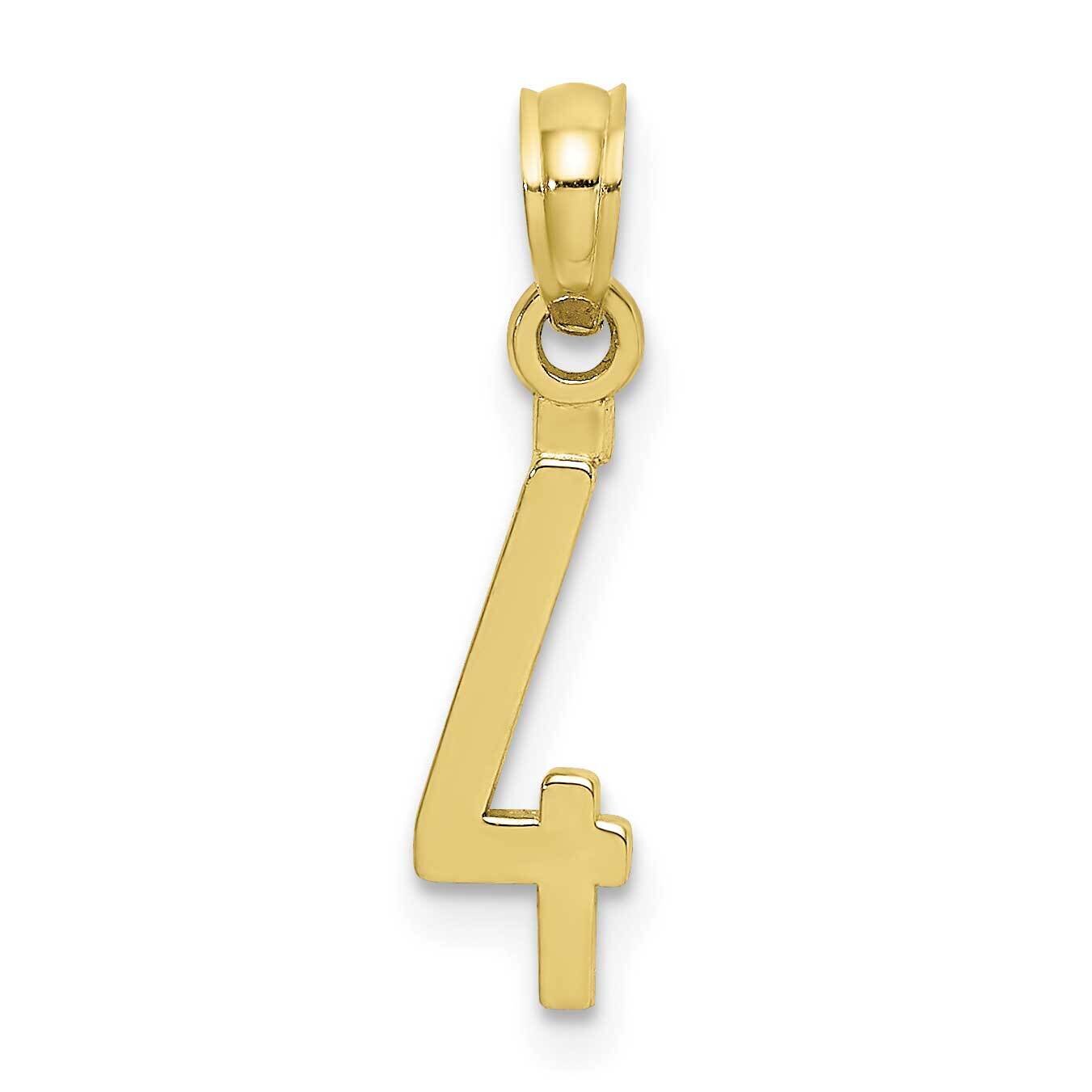 Number 4 Block Charm 10k Gold 10NU04, MPN: 10NU04,