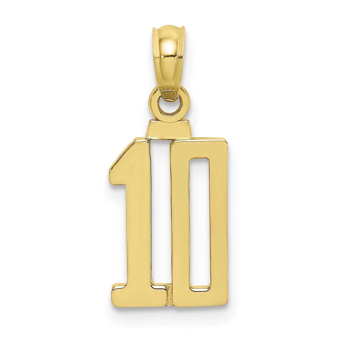 Number 10 Pendant 10k Gold 10NU10