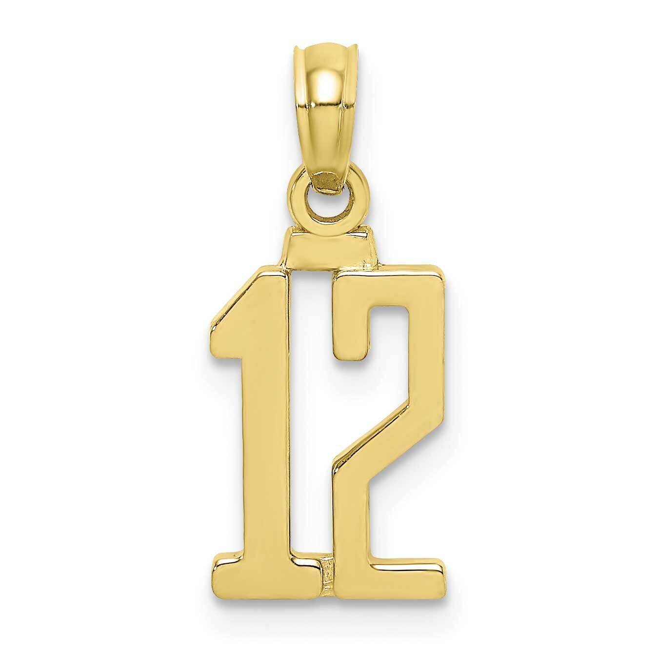 Number 12 Pendant 10k Gold 10NU12, MPN: 10NU12,