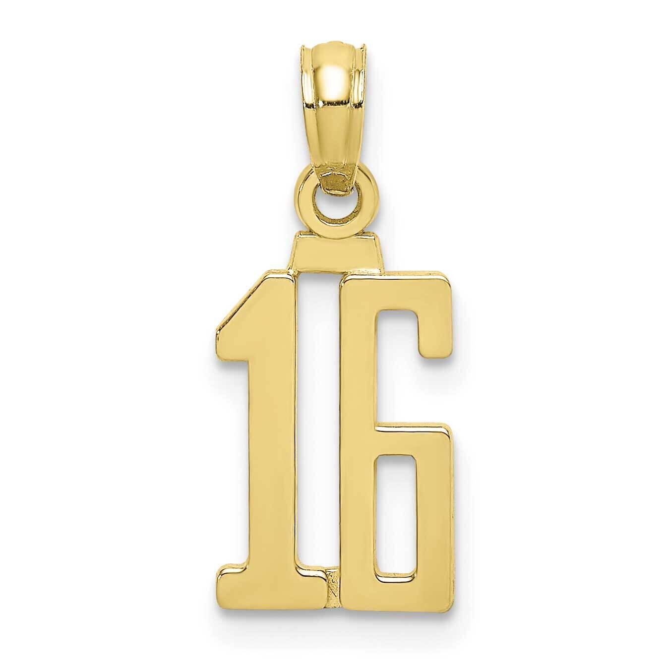 Number 16 Pendant 10k Gold 10NU16, MPN: 10NU16,
