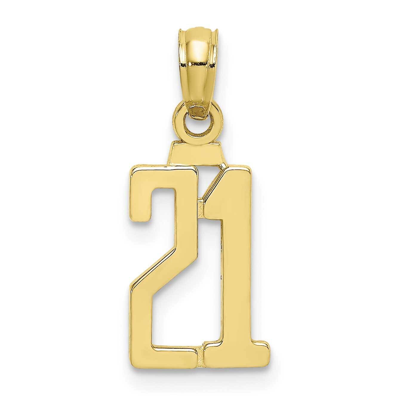 Number 21 Pendant 10k Gold 10NU21, MPN: 10NU21,
