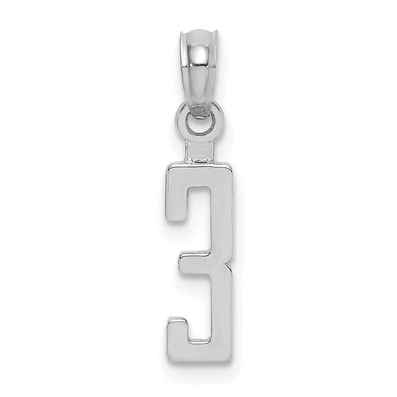 Number 3 Block Charm 10k White Gold 10NUW03, MPN: 10NUW03,