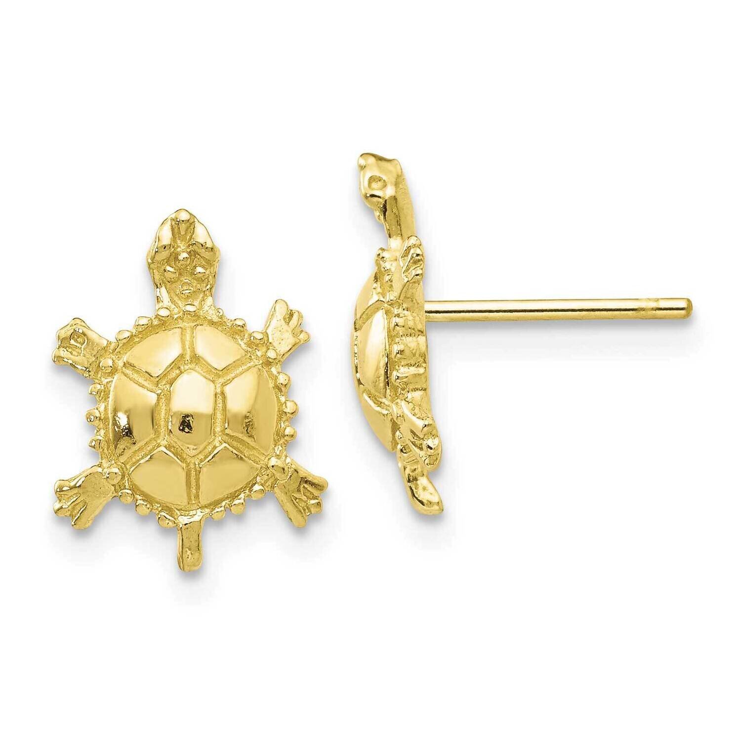 Turtle Post Earrings 10k Gold 10TC598, MPN: 10TC598, 191101567247
