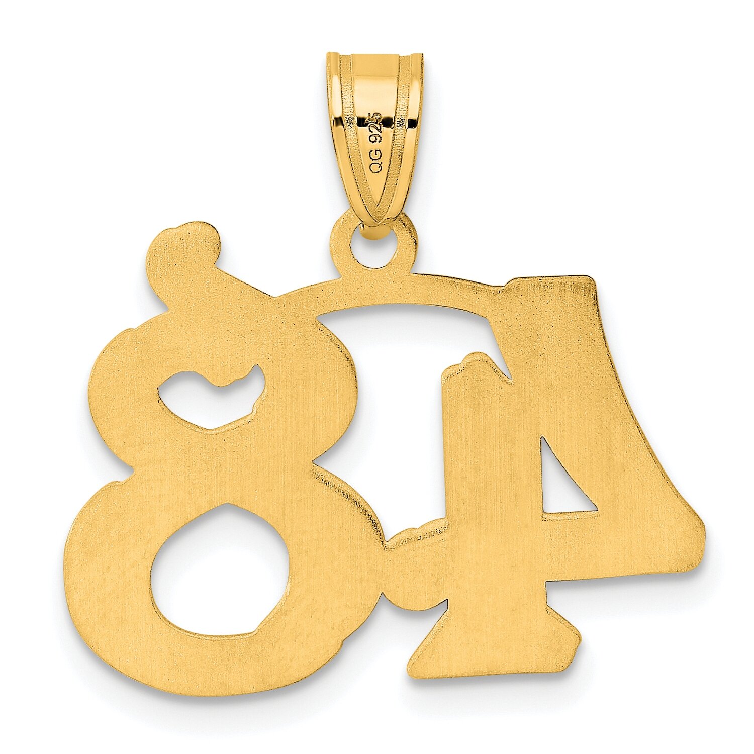 Number 48 Pendant 14k Gold Polished Etched AEN48, MPN: AEN48, 196904080832