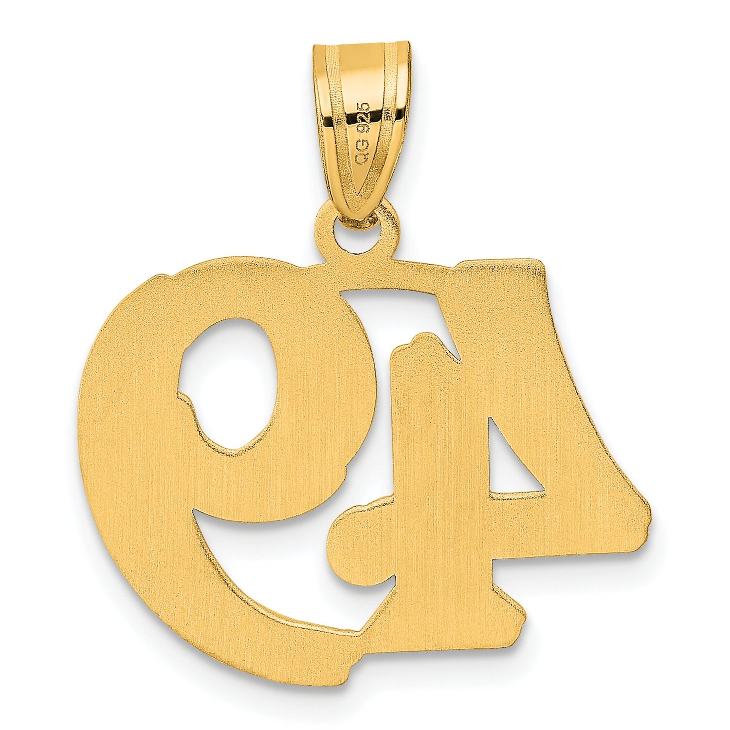 Number 49 Pendant 14k Gold Polished Etched AEN49, MPN: AEN49, 196904080825