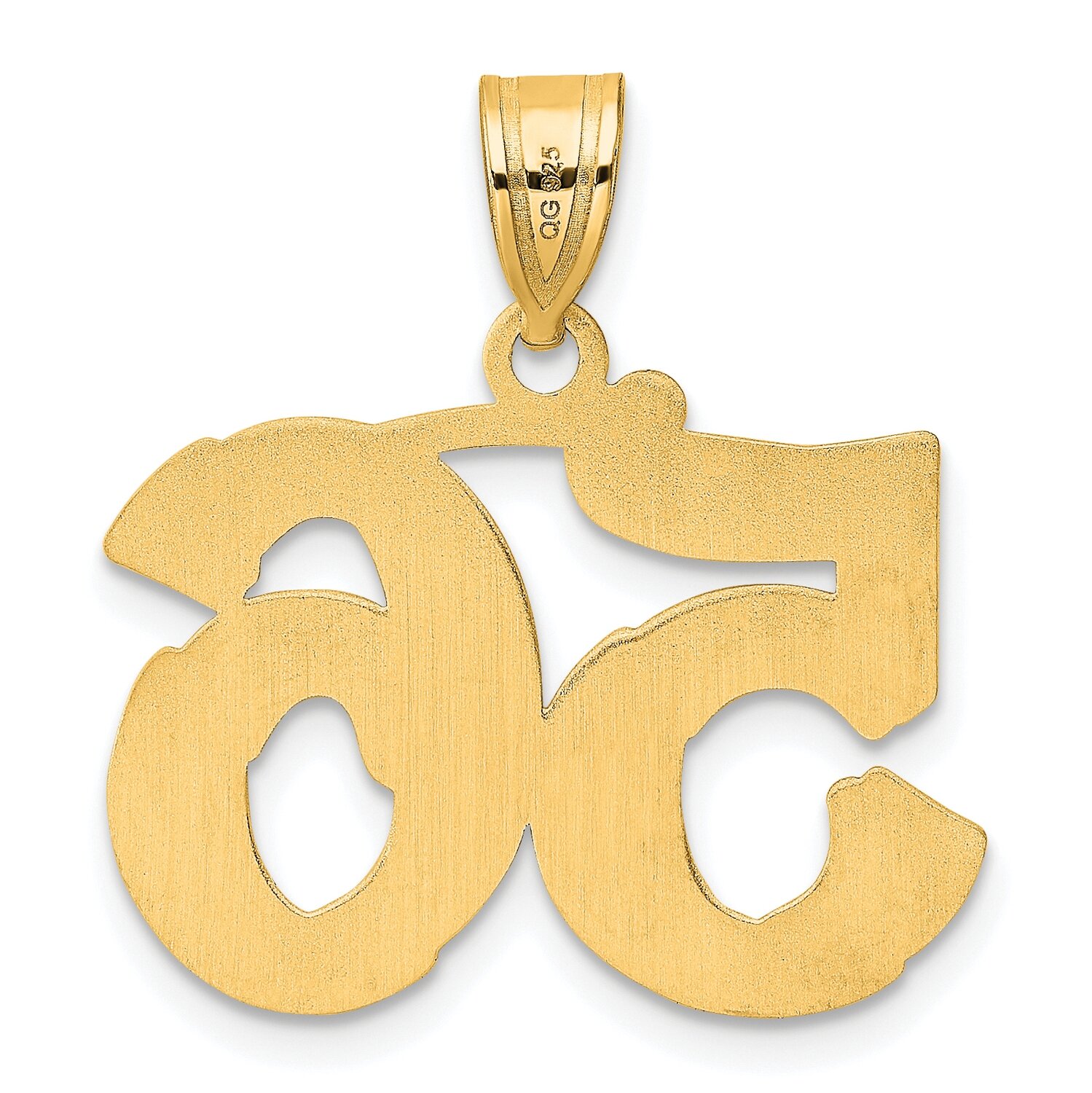 Number 56 Pendant 14k Gold Polished Etched AEN56, MPN: AEN56, 196904080740