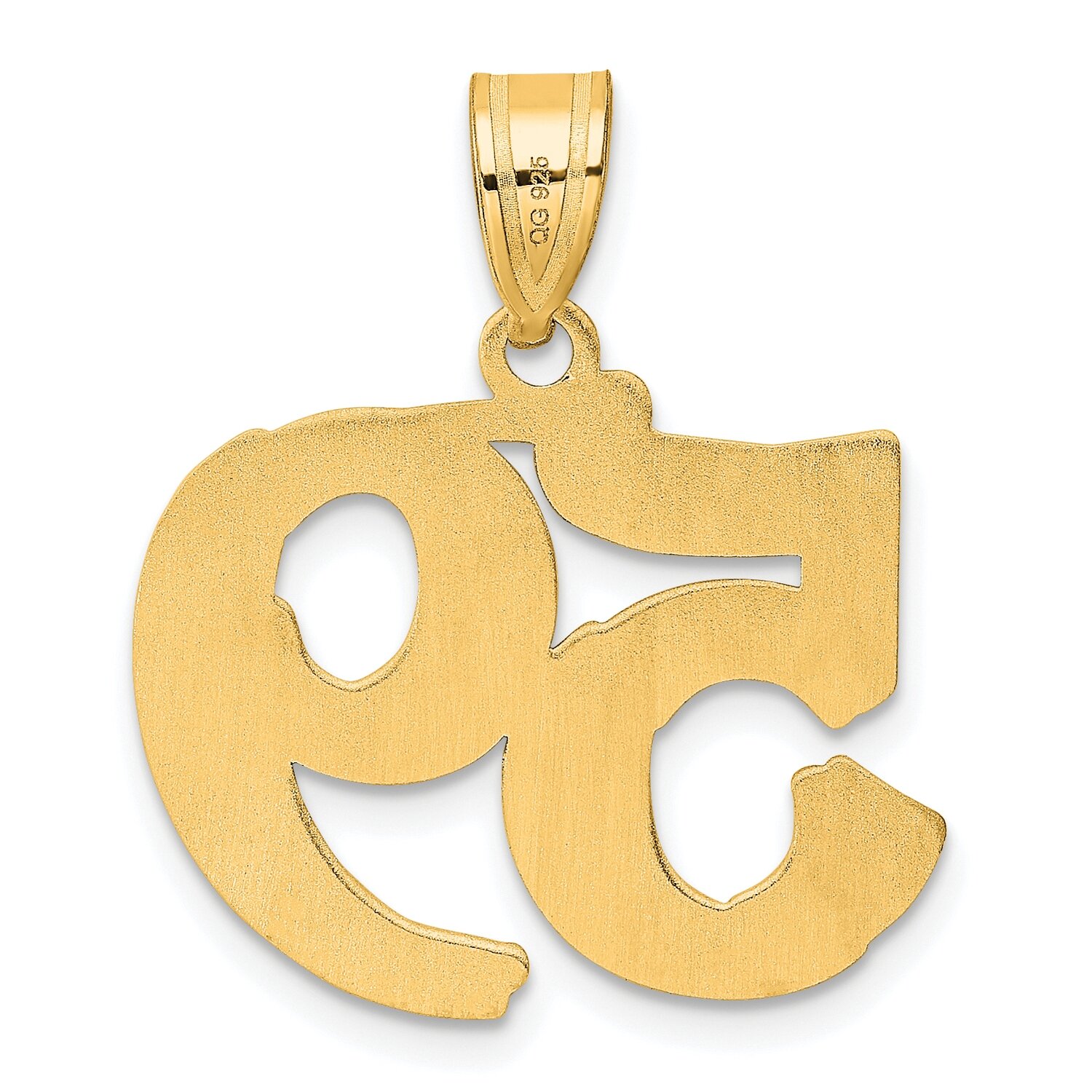 Number 59 Pendant 14k Gold Polished Etched AEN59, MPN: AEN59, 196904080702