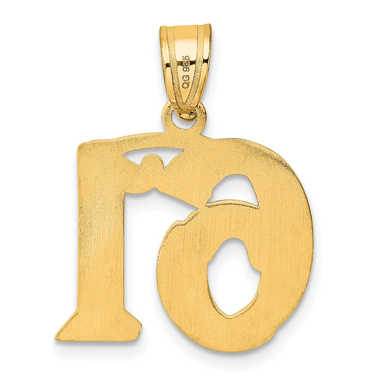 Number 61 Pendant 14k Gold Polished Etched AEN61, MPN: AEN61, 196904080719