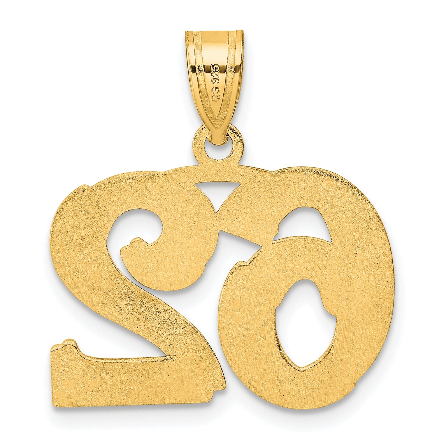 Number 62 Pendant 14k Gold Polished Etched AEN62, MPN: AEN62, 196904080696