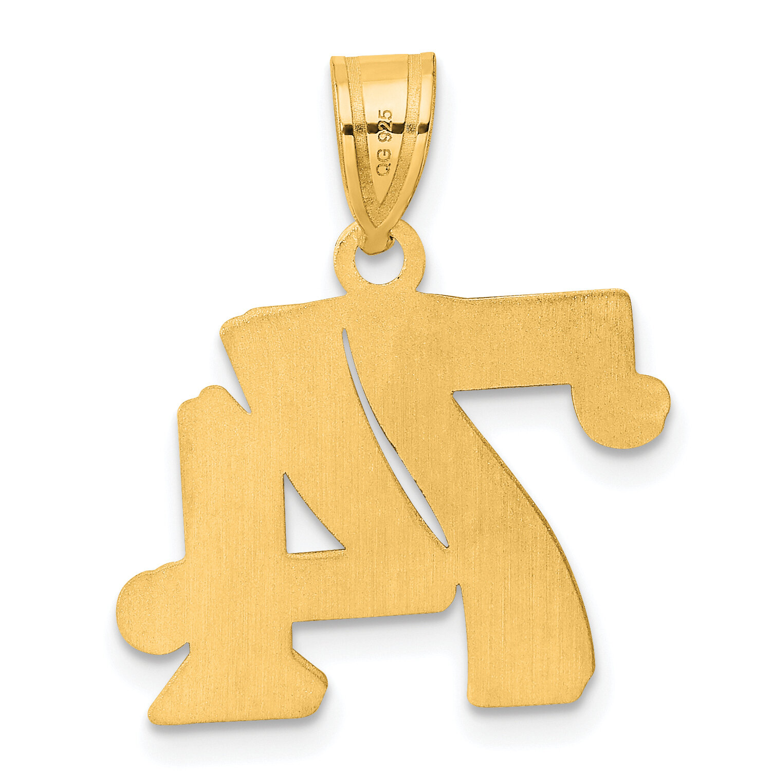 Number 74 Pendant 14k Gold Polished Etched AEN74, MPN: AEN74, 196904080566