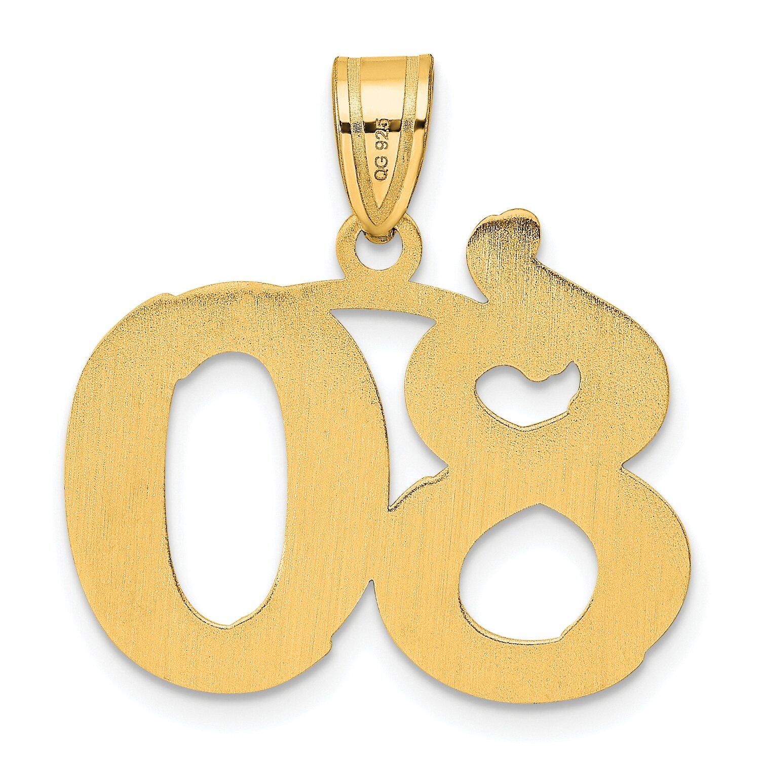 Number 80 Pendant 14k Gold Polished Etched AEN80, MPN: AEN80, 196904080511