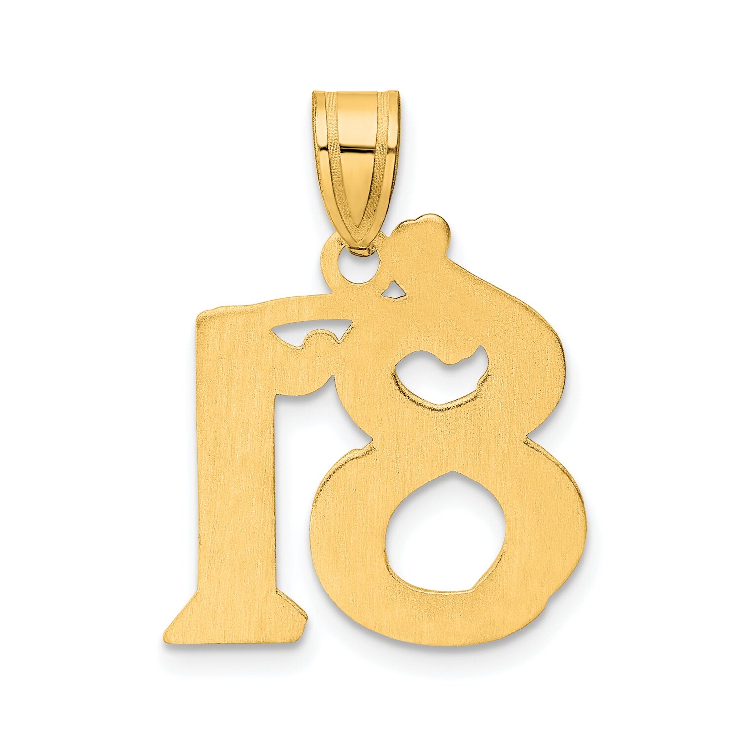 Number 81 Pendant 14k Gold Polished Etched AEN81, MPN: AEN81, 196904080504