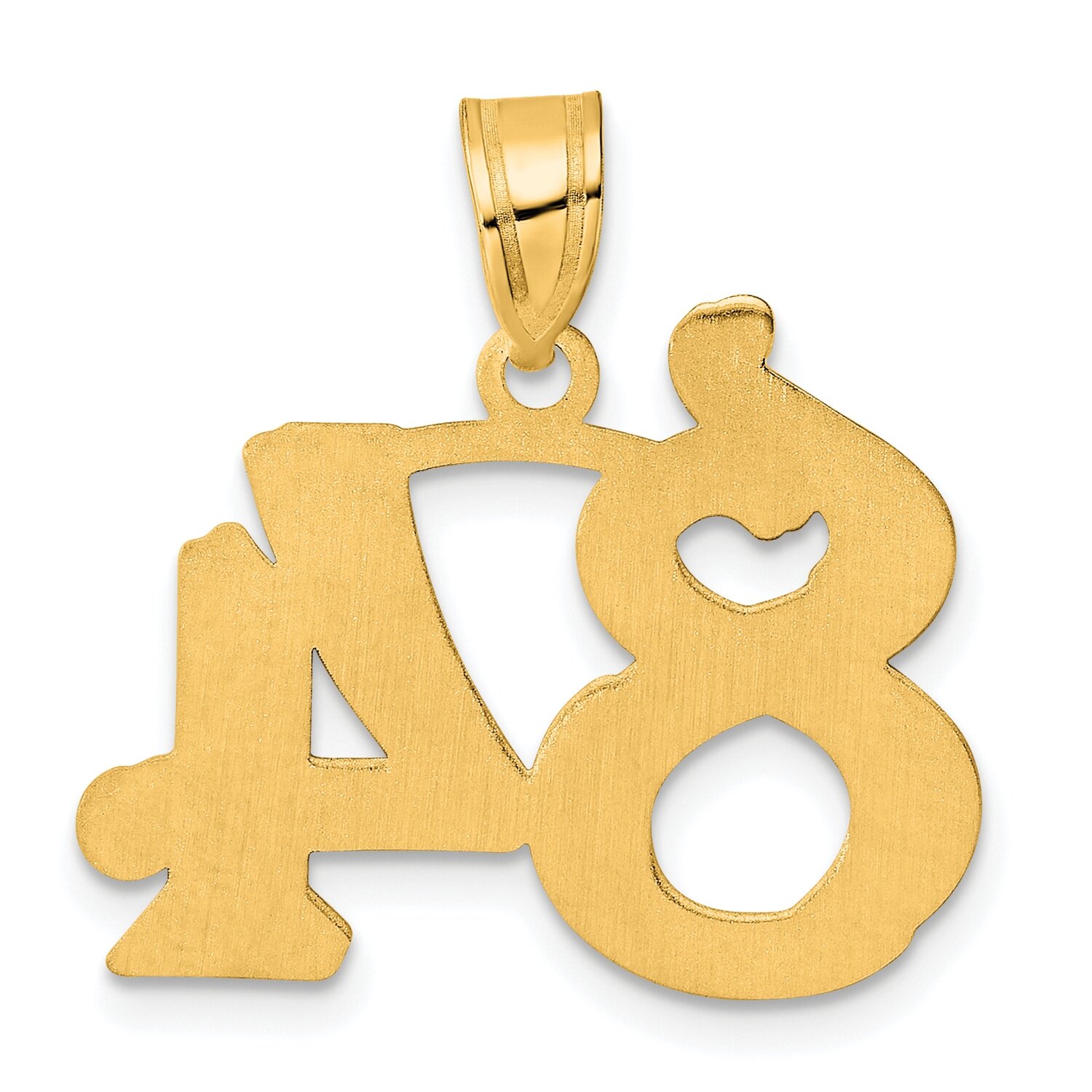 Number 84 Pendant 14k Gold Polished Etched AEN84, MPN: AEN84, 196904080474