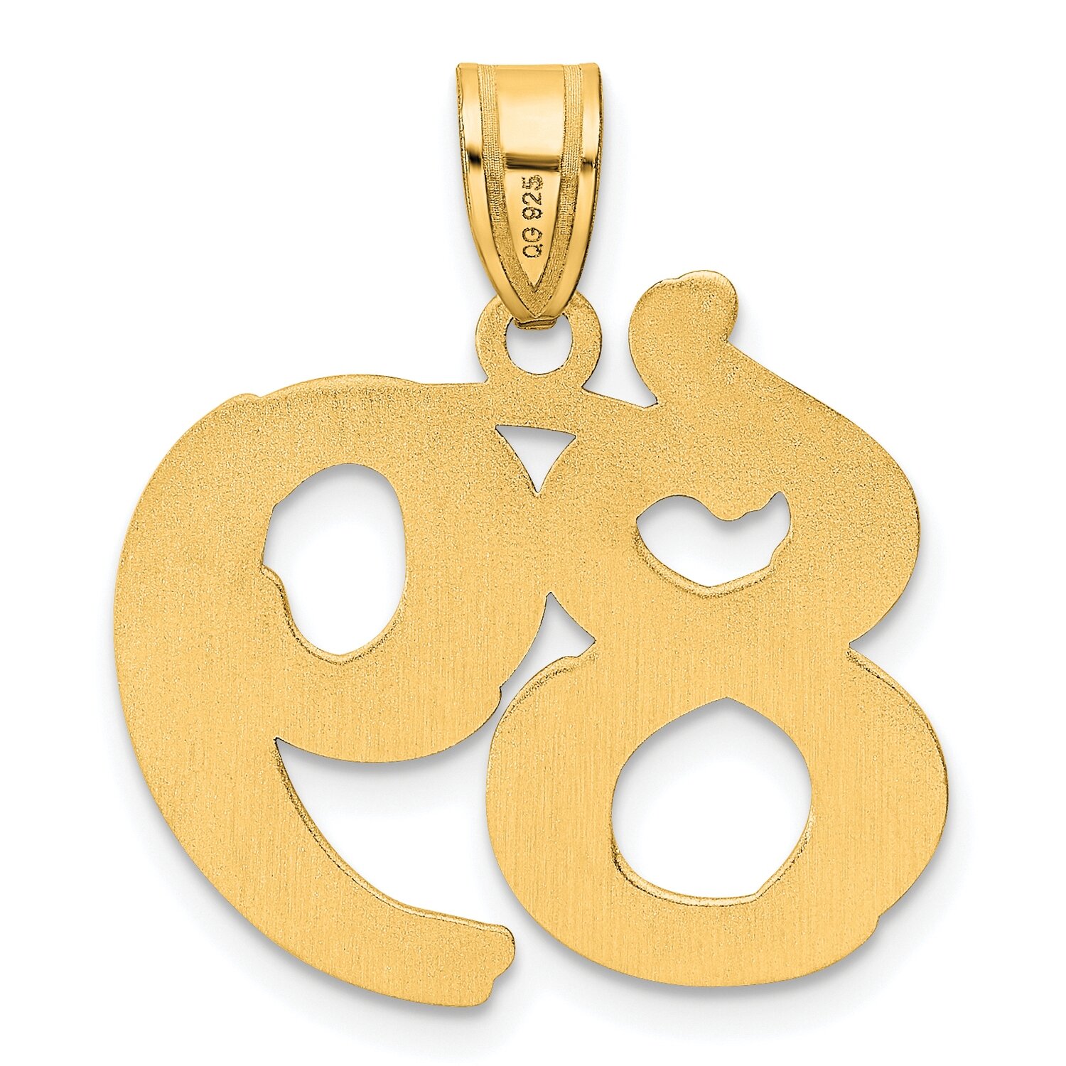 Number 89 Pendant 14k Gold Polished Etched AEN89, MPN: AEN89, 196904080450