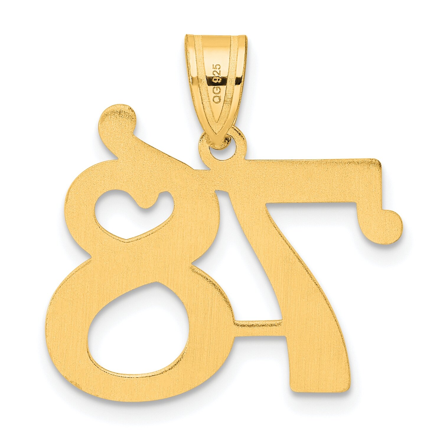 Number 78 Pendant 14k Gold Polished APN78, MPN: APN78, 196904079744