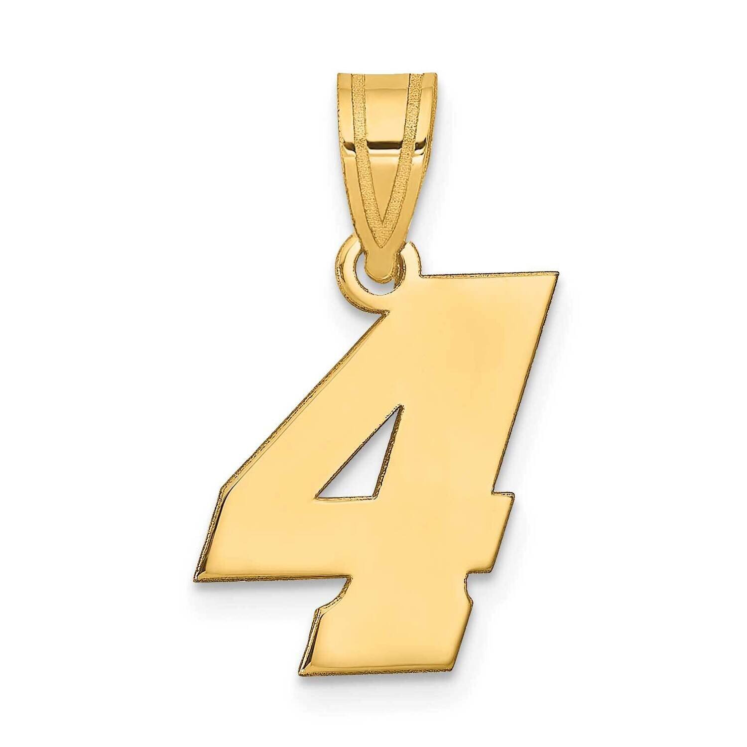 Block Number 4 Pendant 14k Gold Polished BN04, MPN: BN04, 196904087817