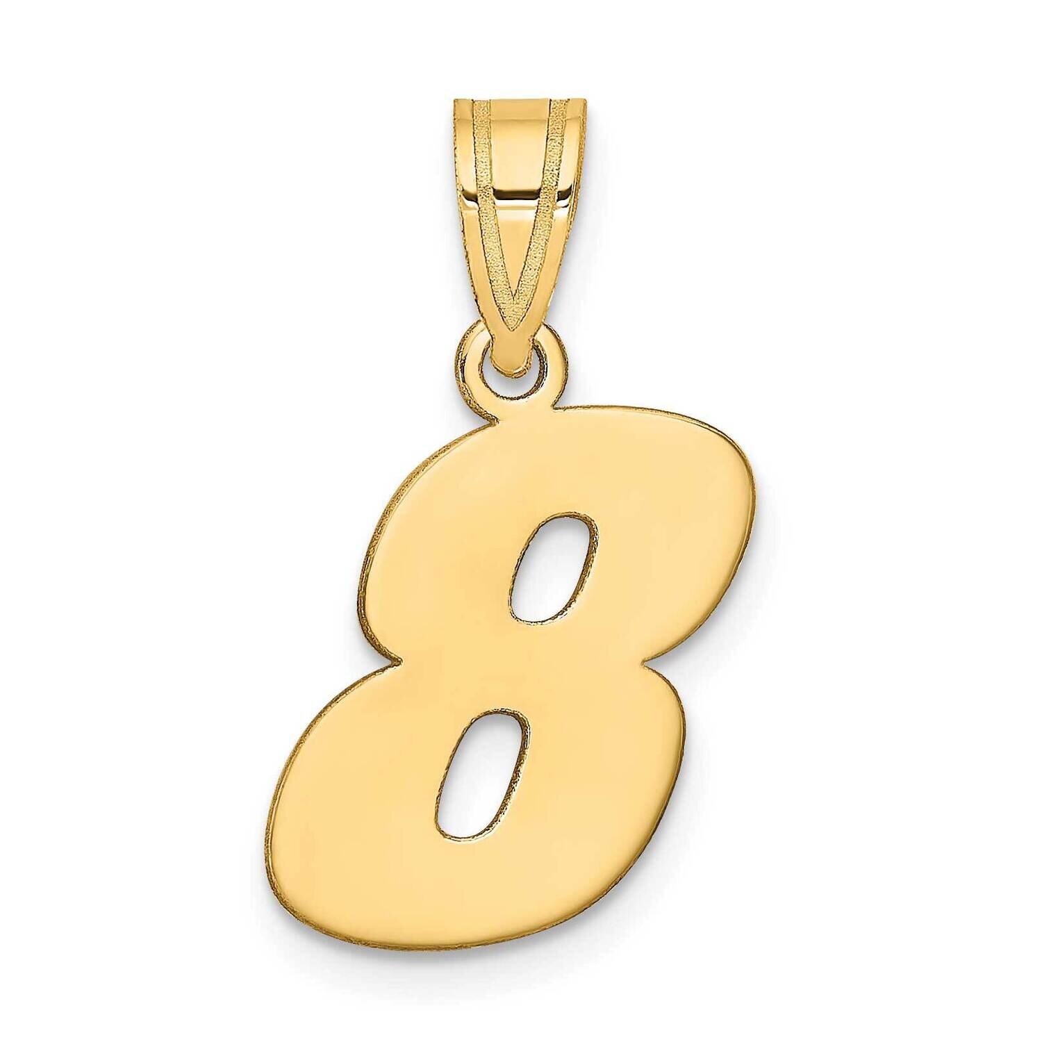 Block Number 8 Pendant 14k Gold Polished BN08, MPN: BN08, 196904087084