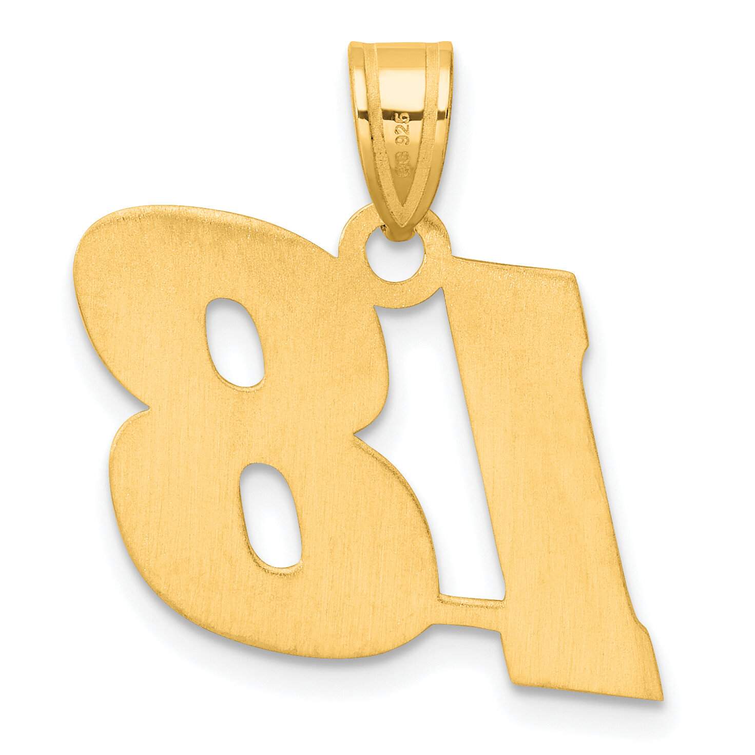 Block Number 18 Pendant 14k Gold Polished BN18, MPN: BN18, 196904079430