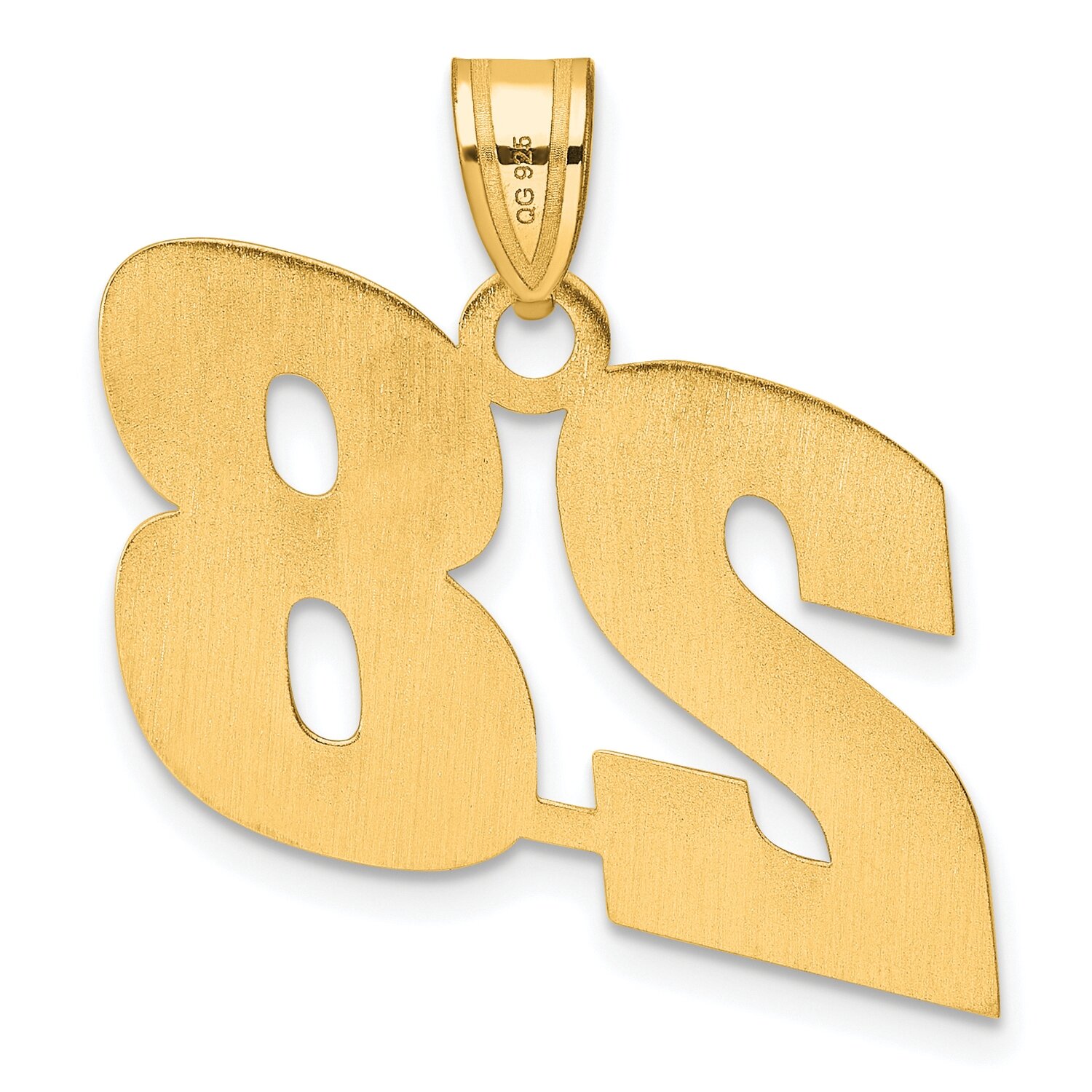 Block Number 28 Pendant 14k Gold Polished BN28