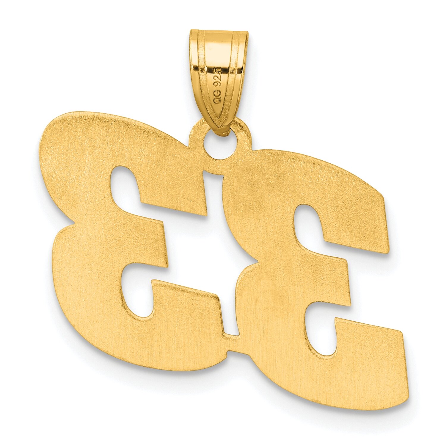 Block Number 33 Pendant 14k Gold Polished BN33, MPN: BN33, 196904079294