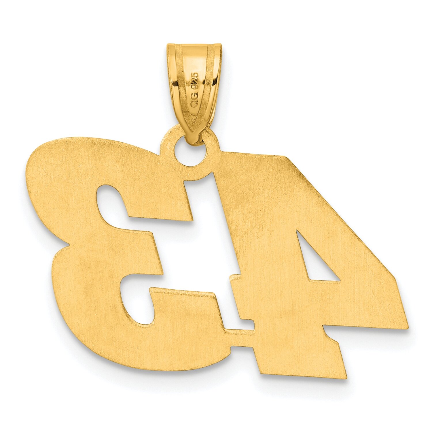 Block Number 43 Pendant 14k Gold Polished BN43, MPN: BN43, 196904079195