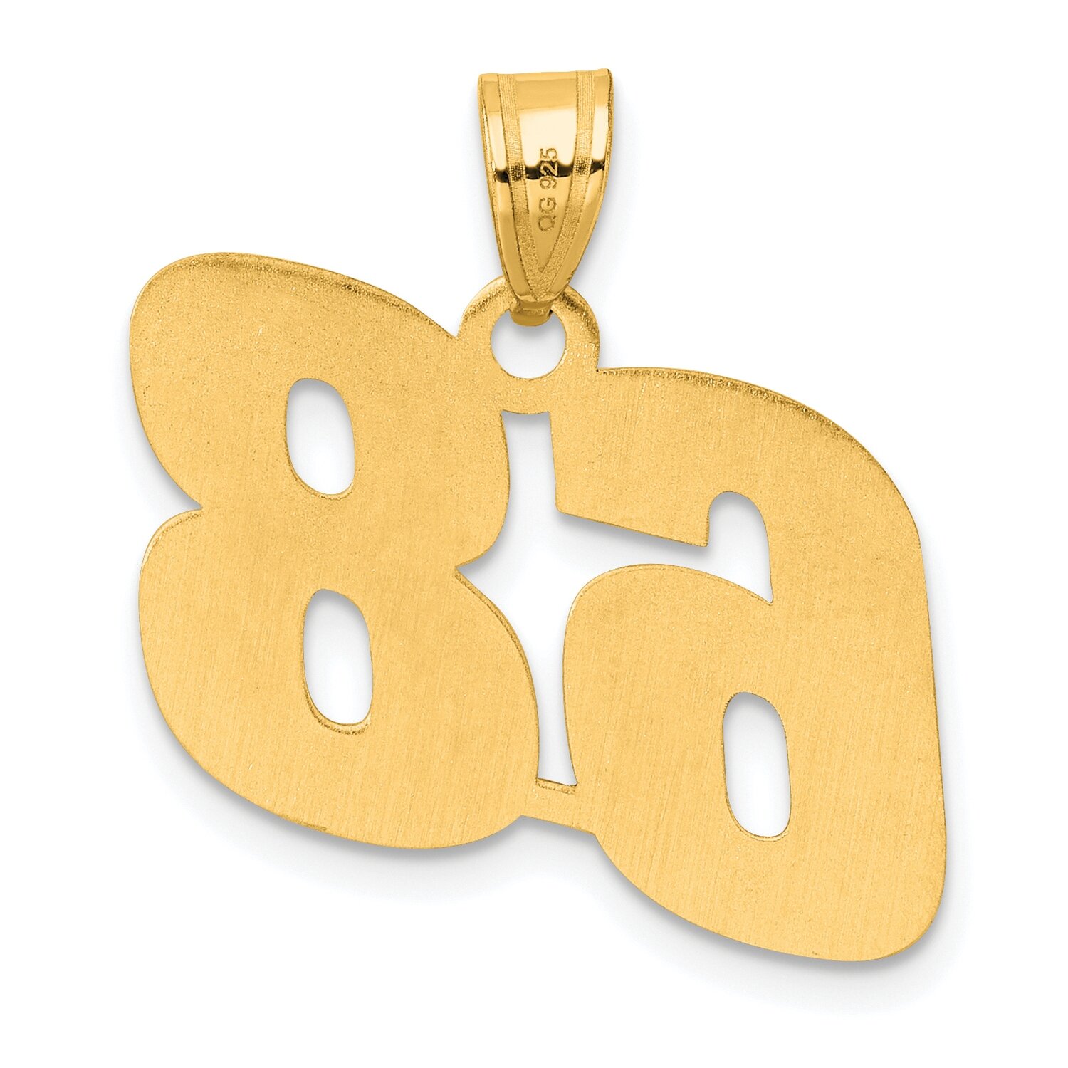 Block Number 68 Pendant 14k Gold Polished BN68