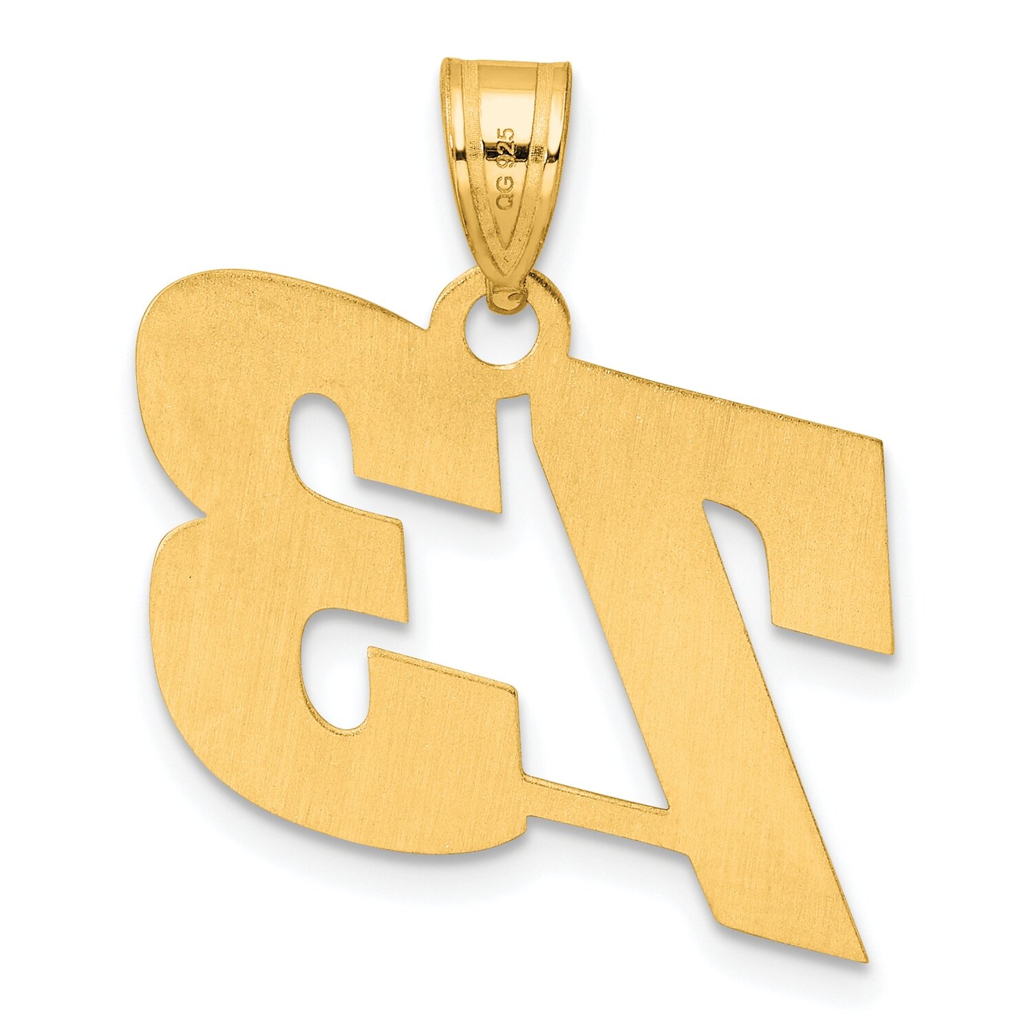 Block Number 73 Pendant 14k Gold Polished BN73