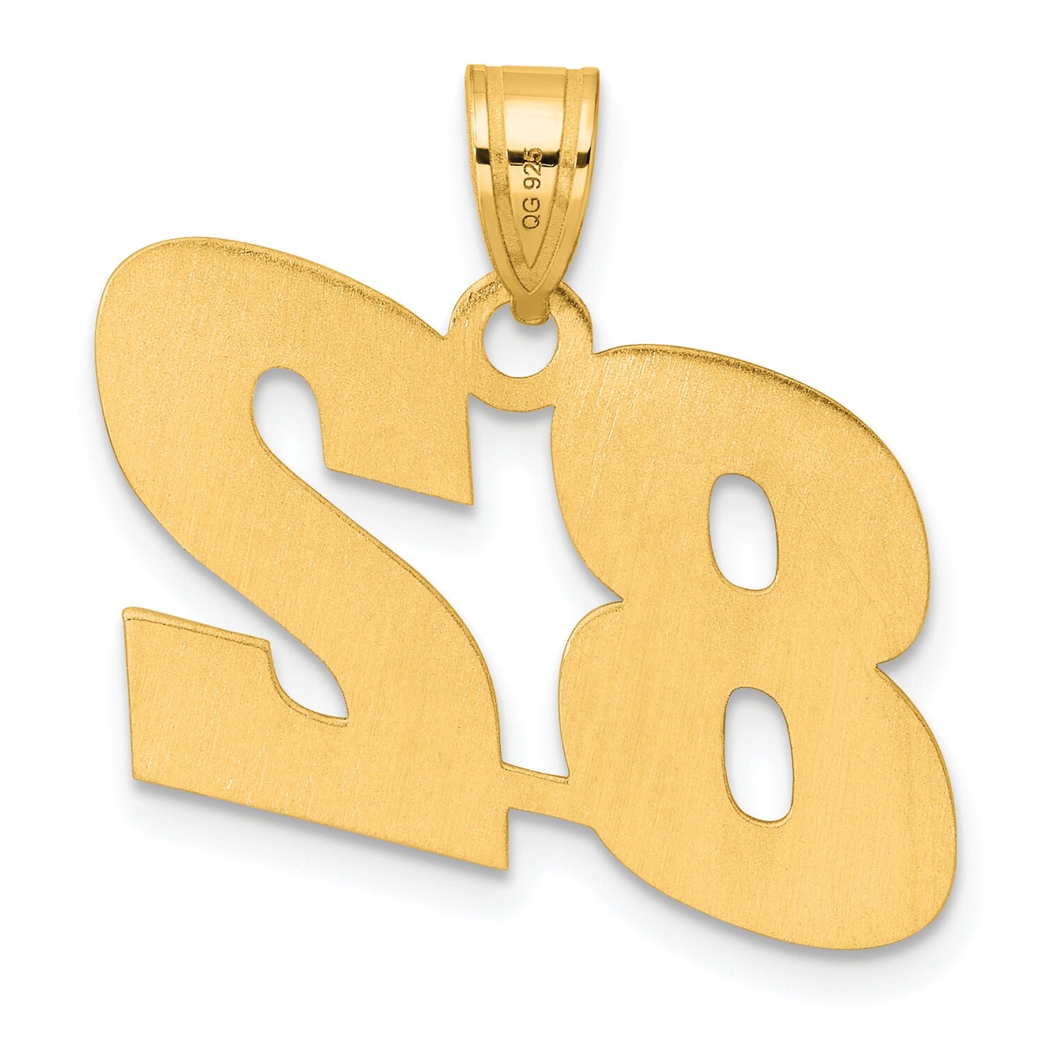 Block Number 82 Pendant 14k Gold Polished BN82