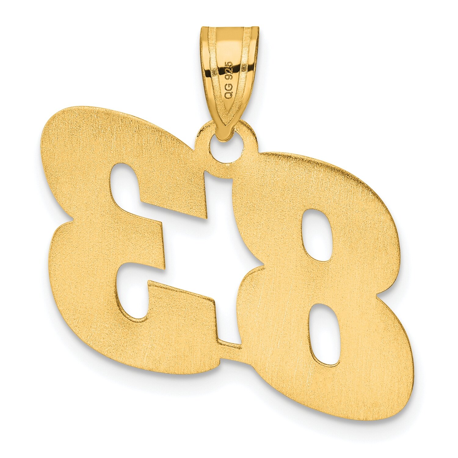 Block Number 83 Pendant 14k Gold Polished BN83