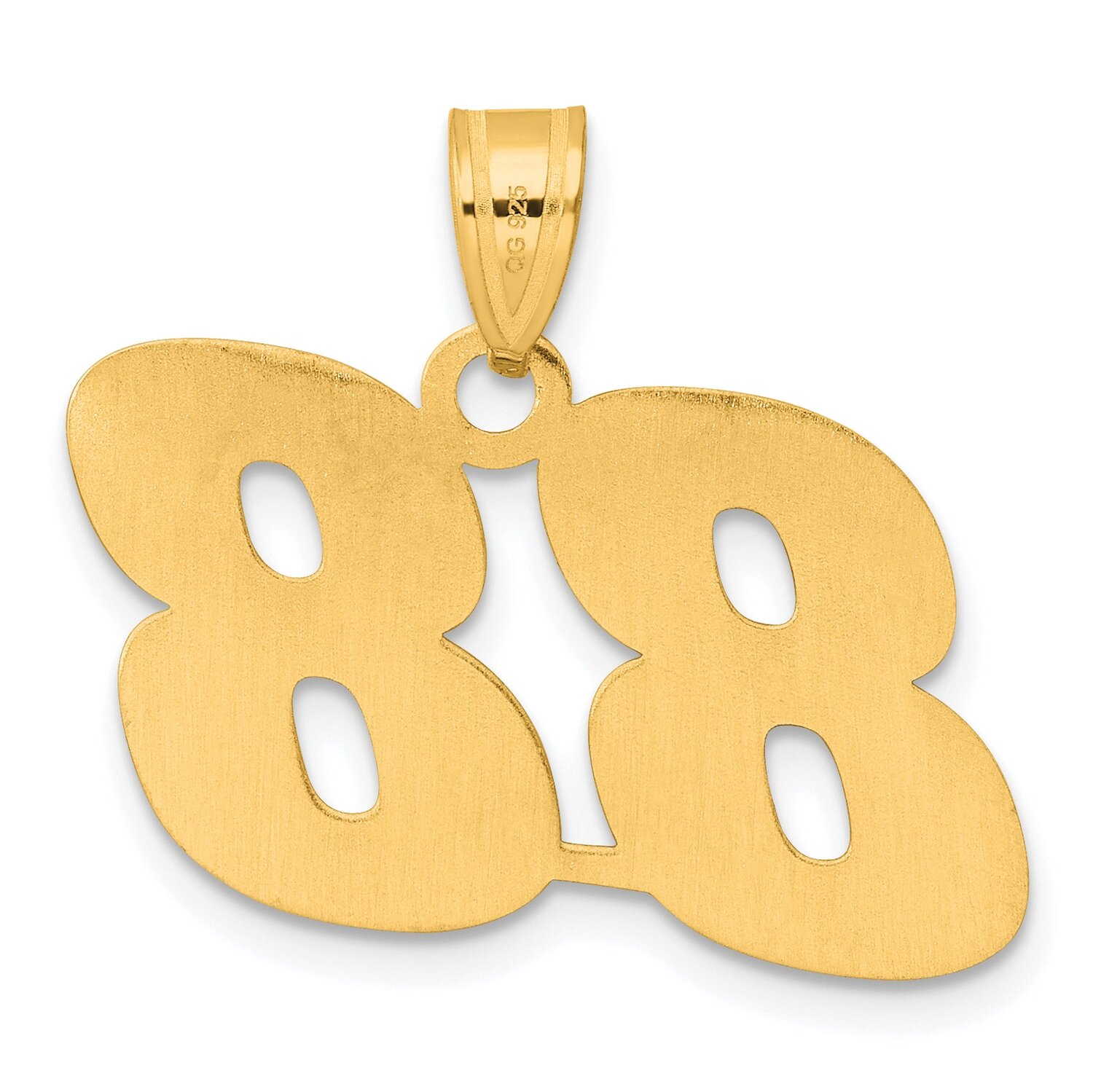 Block Number 88 Pendant 14k Gold Polished BN88
