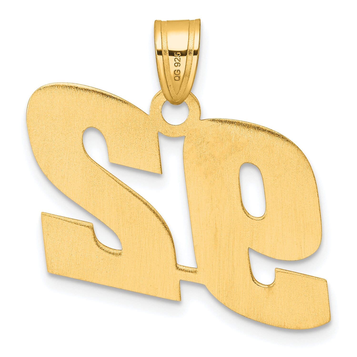 Block Number 92 Pendant 14k Gold Polished BN92