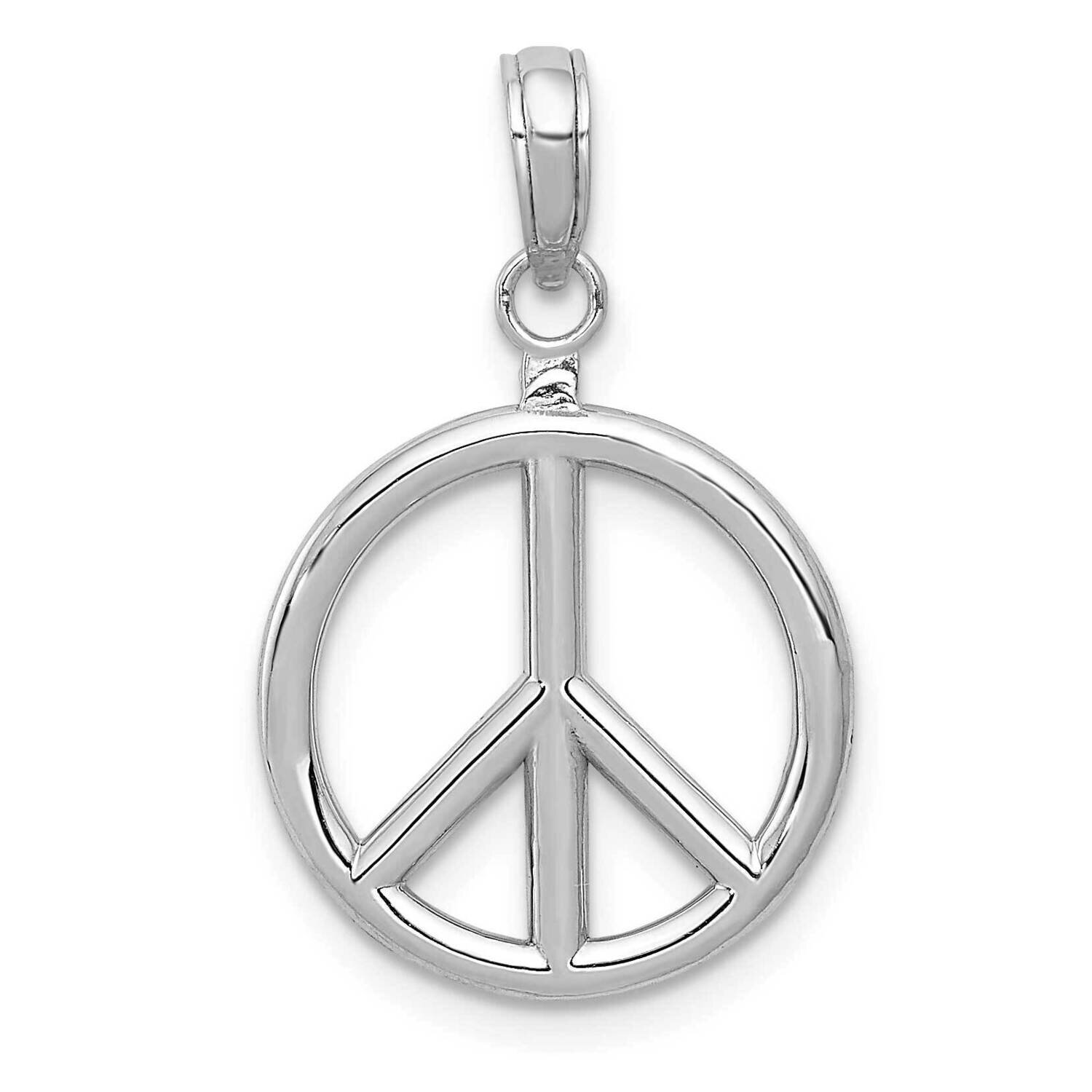 Peace Sign Charm 14k White Gold Polished C2247W, MPN: C2247W, 637218126040