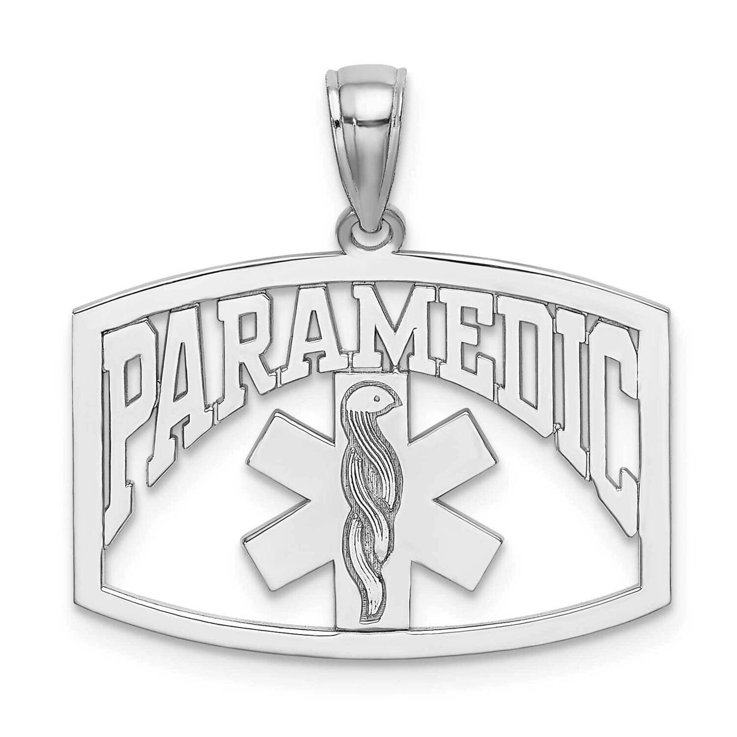 Cut-Out Paramedic In Frame Charm 14k White Gold C2260W